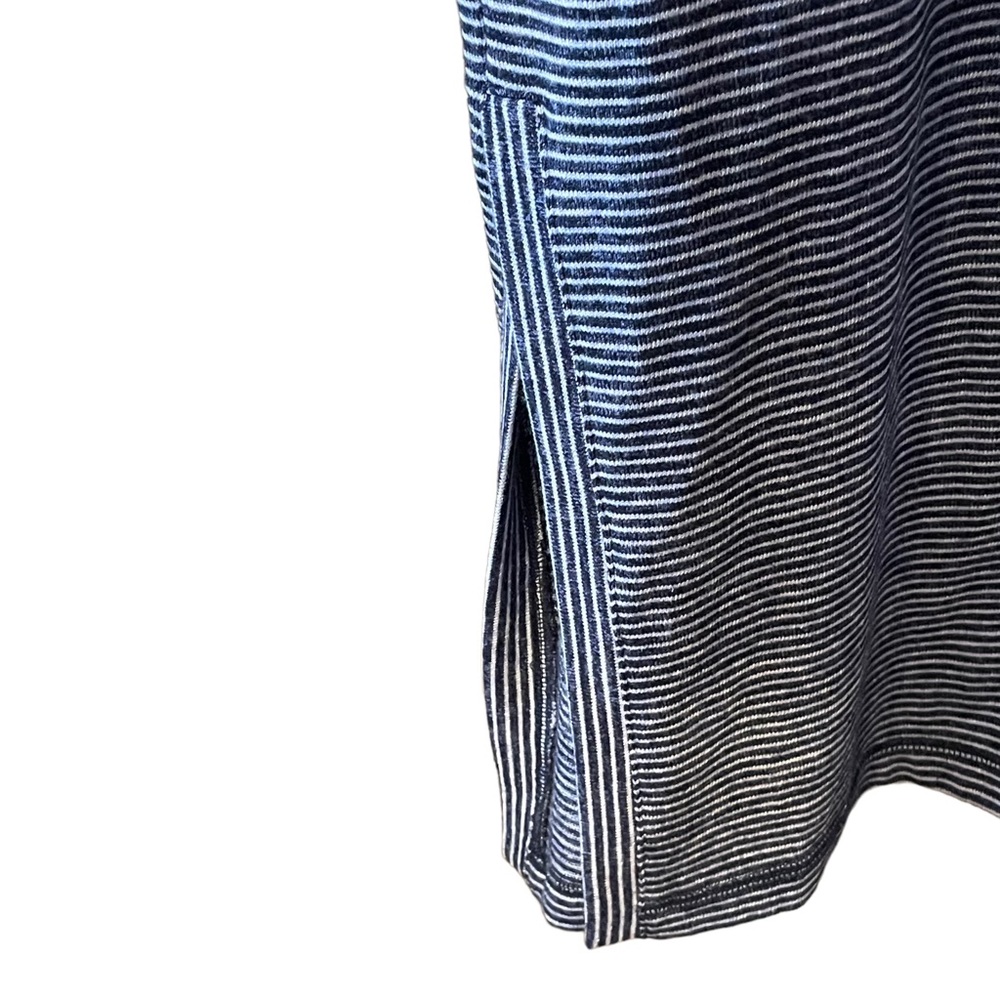 T by Talbot Blue and White Striped Maxi Dress pockets and side Tie Size M - Picture 7 of 12